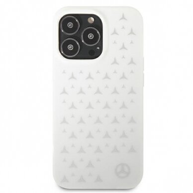 Dėklas Mercedes Silver Stars Pattern iPhone 13 Pro Max 6,7" baltas MEHCP13XESPWH 2 Dėklas Mercedes Silver Stars Pattern iPhone 13 Pro Max 6,7" baltas MEHCP13XESPWH 2