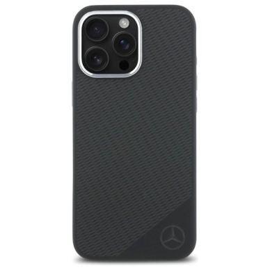 Dėklas Mercedes MEHMP16L23SUGDK iPhone 16 Pro 6.3 Juodas/Juodas hard Silicone Tonal Logo Wood Pattern MagSafe 2 Dėklas Mercedes MEHMP16L23SUGDK iPhone 16 Pro 6.3 Juodas/Juodas hard Silicone Tonal Logo Wood Pattern MagSafe 2