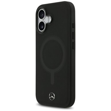 iPhone 17 dėklas Mercedes Plain Smooth Leather, MagSafe – juodas 1 iPhone 17 dėklas Mercedes Plain Smooth Leather, MagSafe – juodas 1