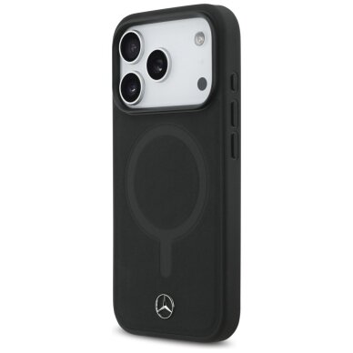 iPhone 17 Pro dėklas Mercedes Plain Smooth Leather su MagSafe – juodas 1 iPhone 17 Pro dėklas Mercedes Plain Smooth Leather su MagSafe – juodas 1