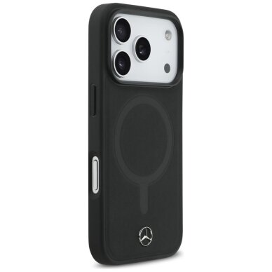 iPhone 17 Pro dėklas Mercedes Plain Smooth Leather su MagSafe – juodas 3 iPhone 17 Pro dėklas Mercedes Plain Smooth Leather su MagSafe – juodas 3