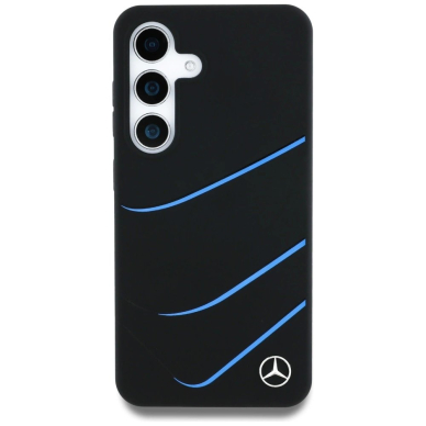 Mercedes Silikoninis Contrasted Curves MagSafe Dėklas skirtas Samsung Galaxy S25 - Juodas 2
