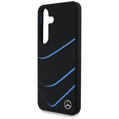 Mercedes Silikoninis Contrasted Curves MagSafe Dėklas skirtas Samsung Galaxy S25 - Juodas 5