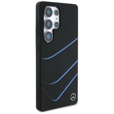 Mercedes Silikoninis Contrasted Curves MagSafe Dėklas skirtas Samsung Galaxy S25 Ultra - Juodas 3