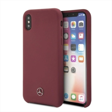 Mercedes Silikoninis Line iPhone X/XS Dėklas - Raudonas