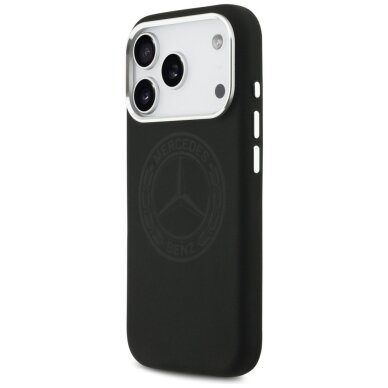 iPhone 17 Pro Mercedes Silicone Vintage Logo MagSafe dėklas – juodas 1