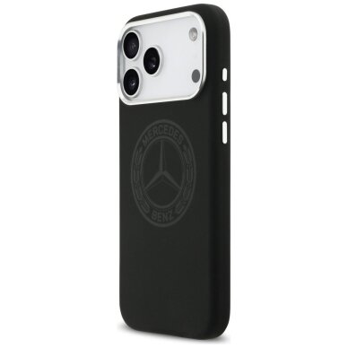 iPhone 17 Pro Max Mercedes Silicone Vintage Logo MagSafe dėklas – juodas 1