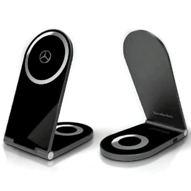 Mercedes Silver Stars MagSafe foldable 2in1 15W inductive Įkroviklis - Juodas Mercedes Silver Stars MagSafe foldable 2in1 15W inductive Įkroviklis - Juodas