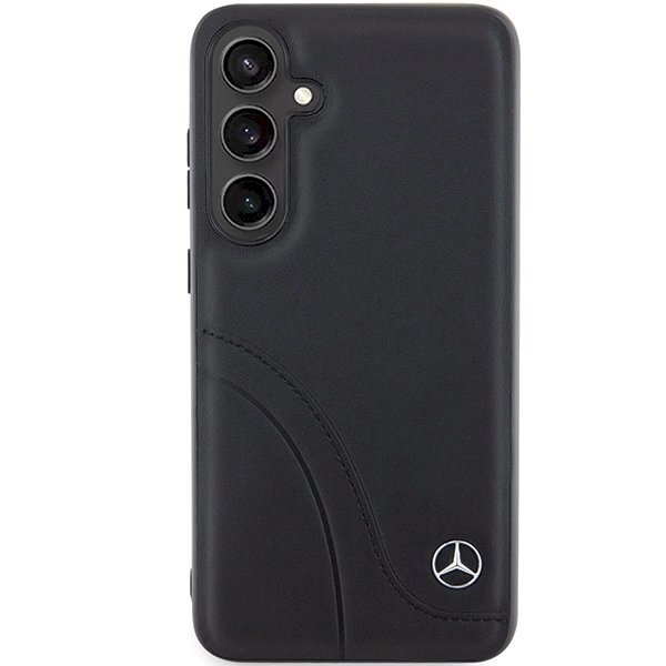 Mercedes Leather Curved Stitches Dėklas Samsung Galaxy S24 - Juodas 2 Mercedes Leather Curved Stitches Dėklas Samsung Galaxy S24 - Juodas 2