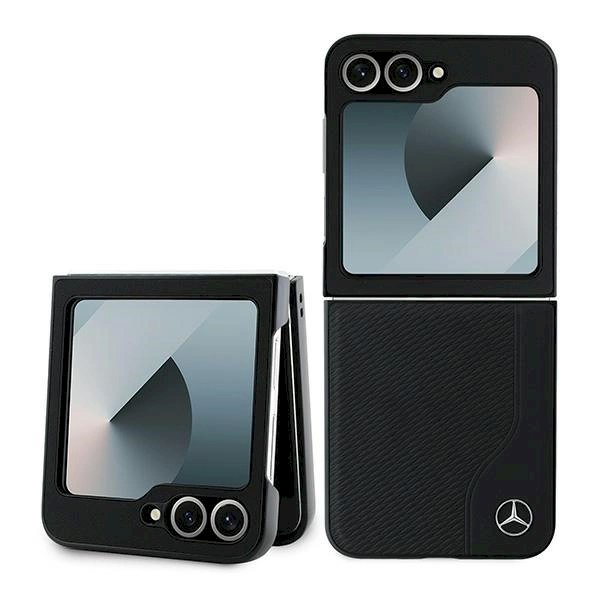 Mercedes Leather Wood Imitation MagSafe Dėklas Samsung Galaxy Z Flip 6 - Juodas Mercedes Leather Wood Imitation MagSafe Dėklas Samsung Galaxy Z Flip 6 - Juodas