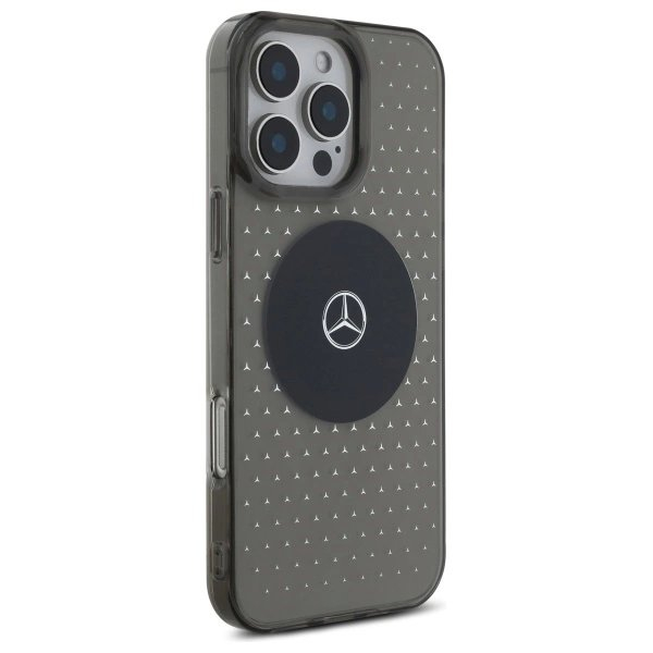 Dėklas Mercedes MB Star Pattern for iPhone 16 Pro - Juodas 3 Dėklas Mercedes MB Star Pattern for iPhone 16 Pro - Juodas 3