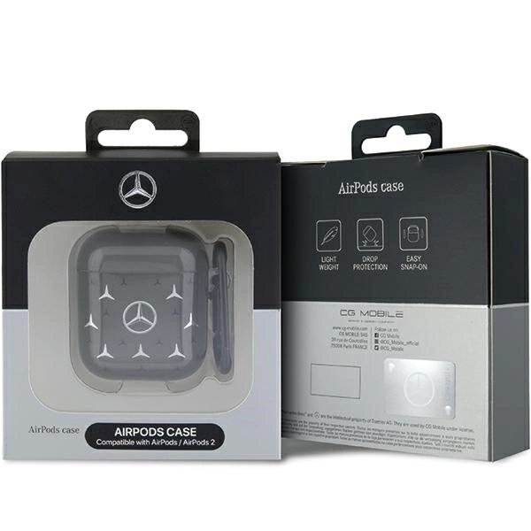 Mercedes MEA28DPMGS AirPods 1/2 cover Juodas/Juodas Large Star Pattern 2 Mercedes MEA28DPMGS AirPods 1/2 cover Juodas/Juodas Large Star Pattern 2