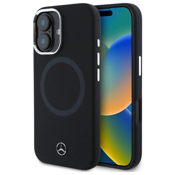 Dėklas Mercedes MEHMP16S23SUTTK iPhone 16 6.1 Juodas/Juodas hard Silicone Tonal Logo MagSafe Dėklas Mercedes MEHMP16S23SUTTK iPhone 16 6.1 Juodas/Juodas hard Silicone Tonal Logo MagSafe