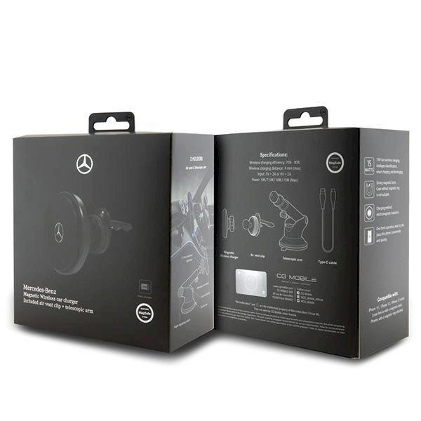 Mercedes MEMWCCK magnetic holder for grille/window black/black Silver Stars MagSafe 3 Mercedes MEMWCCK magnetic holder for grille/window black/black Silver Stars MagSafe 3