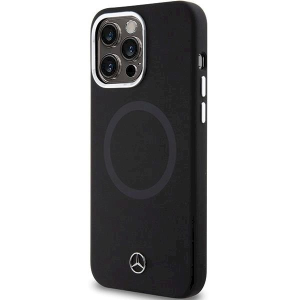 Mercedes Silicone Bicolor MagSafe dėklas skirtas iPhone 15 Pro - Juodas 1 Mercedes Silicone Bicolor MagSafe dėklas skirtas iPhone 15 Pro - Juodas 1