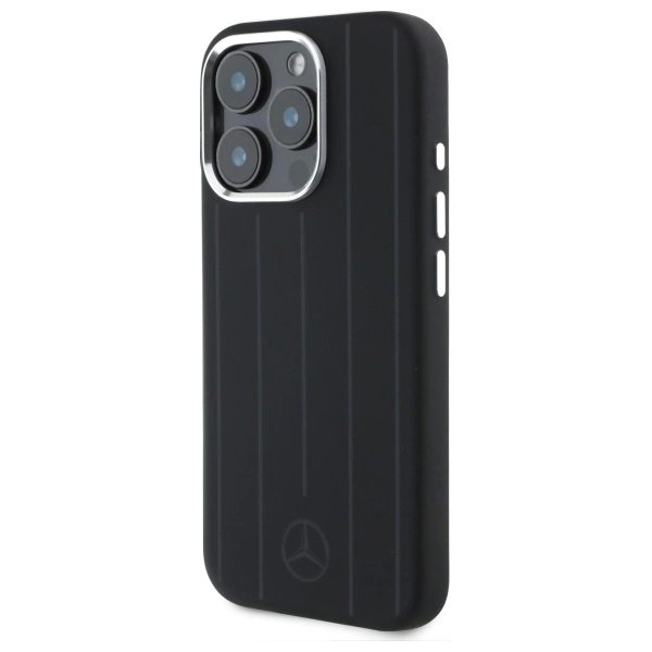 Dėklas Mercedes Silicone Vertical Tonal Stripes MagSafe iPhone 16 Pro Max - Juodas 1 Dėklas Mercedes Silicone Vertical Tonal Stripes MagSafe iPhone 16 Pro Max - Juodas 1
