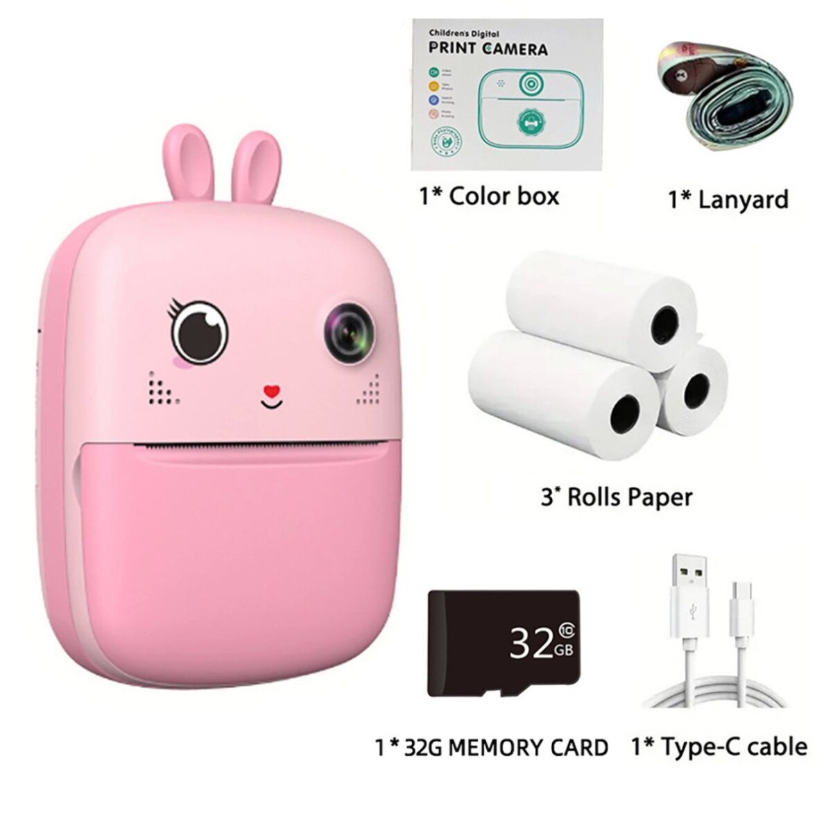 Mini termoprinteris vaikams su kamera ir vaizdo funkcija – rožinis 1 Mini termoprinteris vaikams su kamera ir vaizdo funkcija – rožinis 1