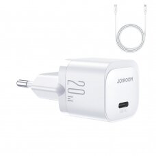 Mini USB C Charger 20W PD with USB C Cable - Lightning Joyroom JR-TCF02 | Baltas
