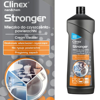 CLINEX Stronger 750ML Pienas nerūdijančio plieno paviršių valymui maitinimo įrangai