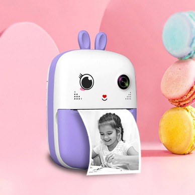 Mini Thermal Printer Spausdintuvas vaikams su kamera – violetinis 4