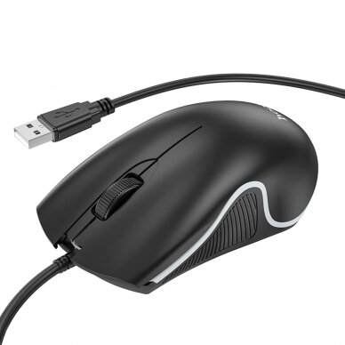 [Užsakomoji prekė] Mouse cu Fir USB, Lumini RGB, 1.4m, 1000 DPI - Hoco (GM19) - Juodos spalvos 2
