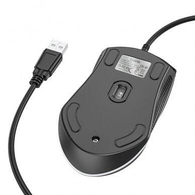 [Užsakomoji prekė] Mouse cu Fir USB, Lumini RGB, 1.4m, 1000 DPI - Hoco (GM19) - Juodos spalvos 5