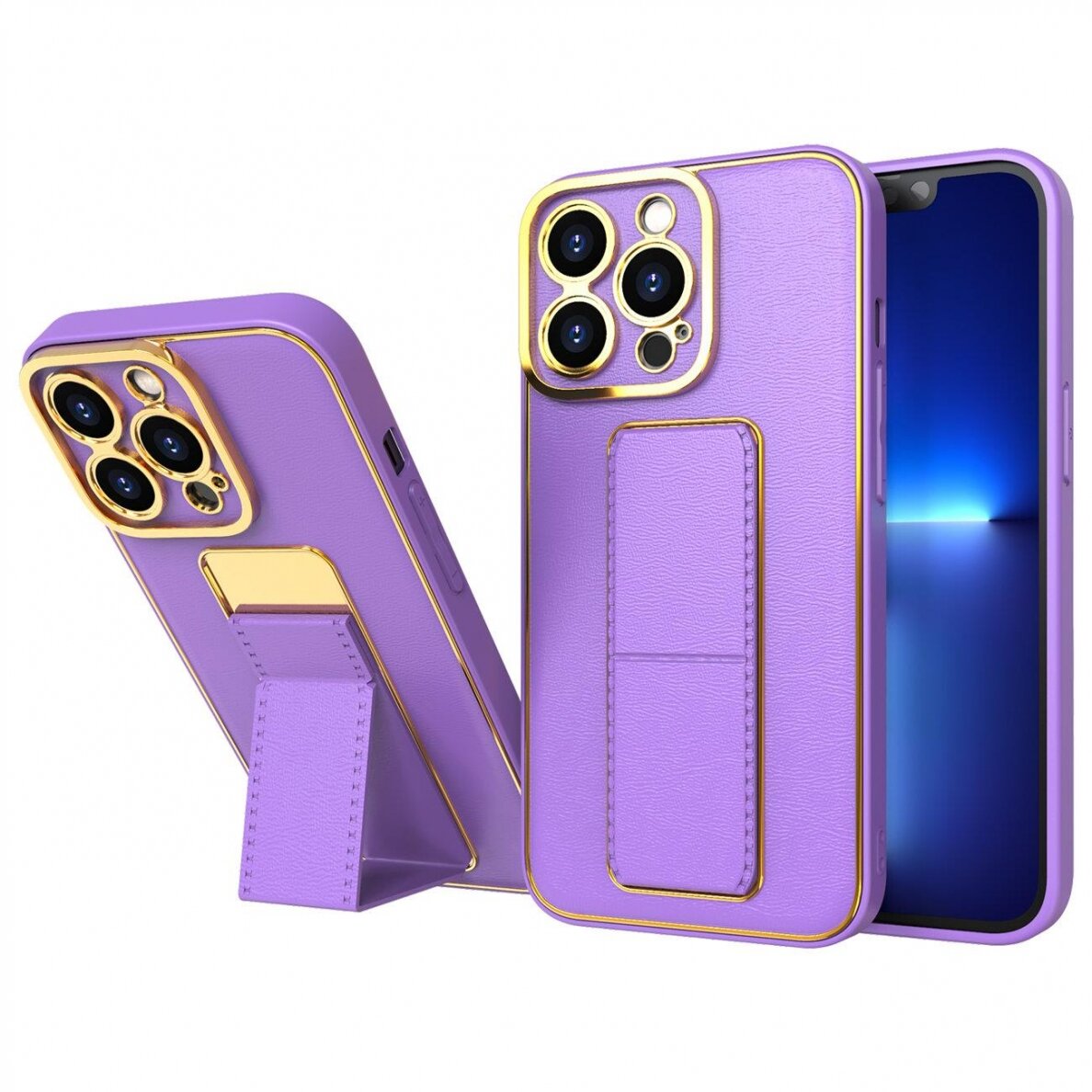 Dėklas New Kickstand Case iPhone 13 Pro Max Violetinis Dėklas New Kickstand Case iPhone 13 Pro Max Violetinis