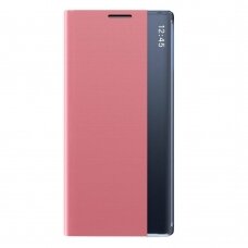 New Sleep Case Atverčiamas Dėklas, Turintis Atramos Funkciją Samsung Galaxy S10 Lite Rožinis
