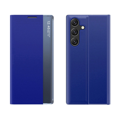 Samsung Galaxy S25 Edge – New Sleep Case Cover su atvartu ir stovu - Mėlynas 1