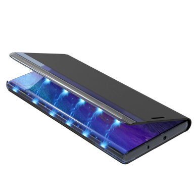 iPhone 16e – New Sleep Case Flip Cover su stovu - Juodas 2 iPhone 16e – New Sleep Case Flip Cover su stovu - Juodas 2