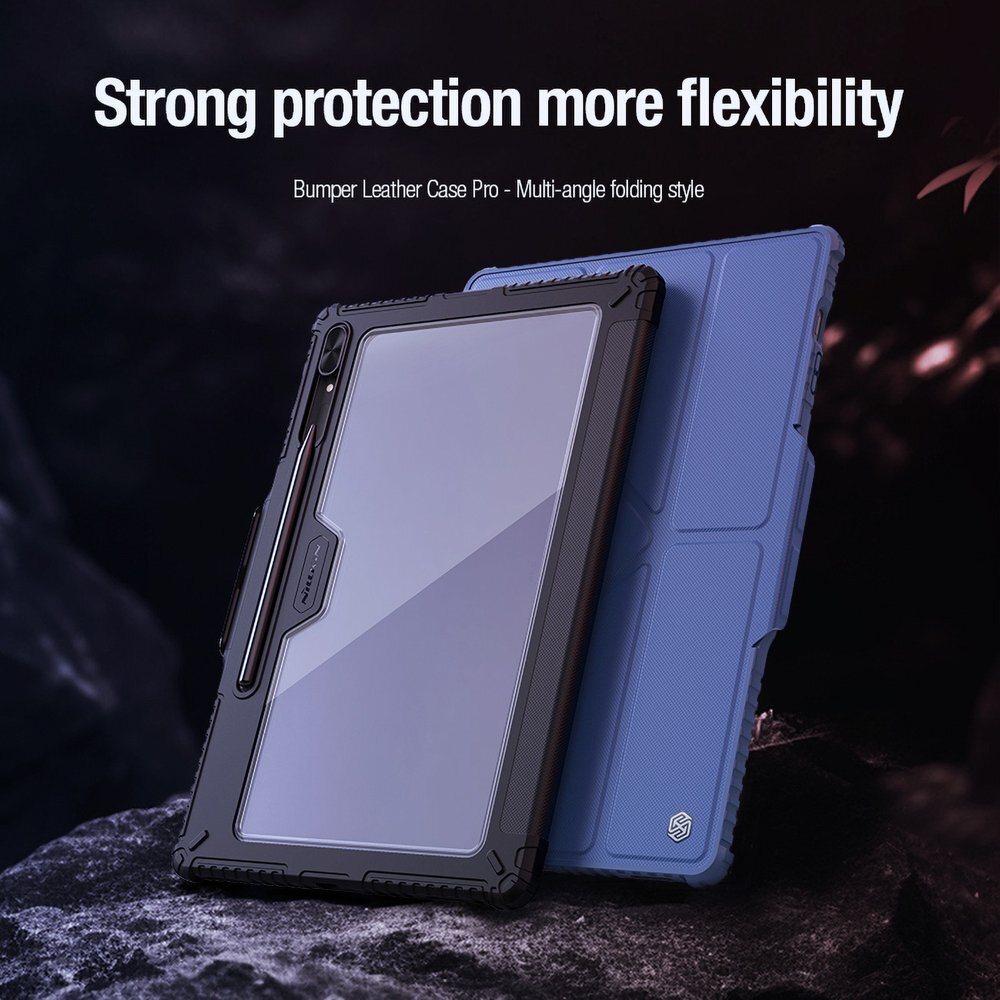 Samsung Galaxy Tab S9+ Nillkin Bumper Leather Case Pro dėklas – juodas 5