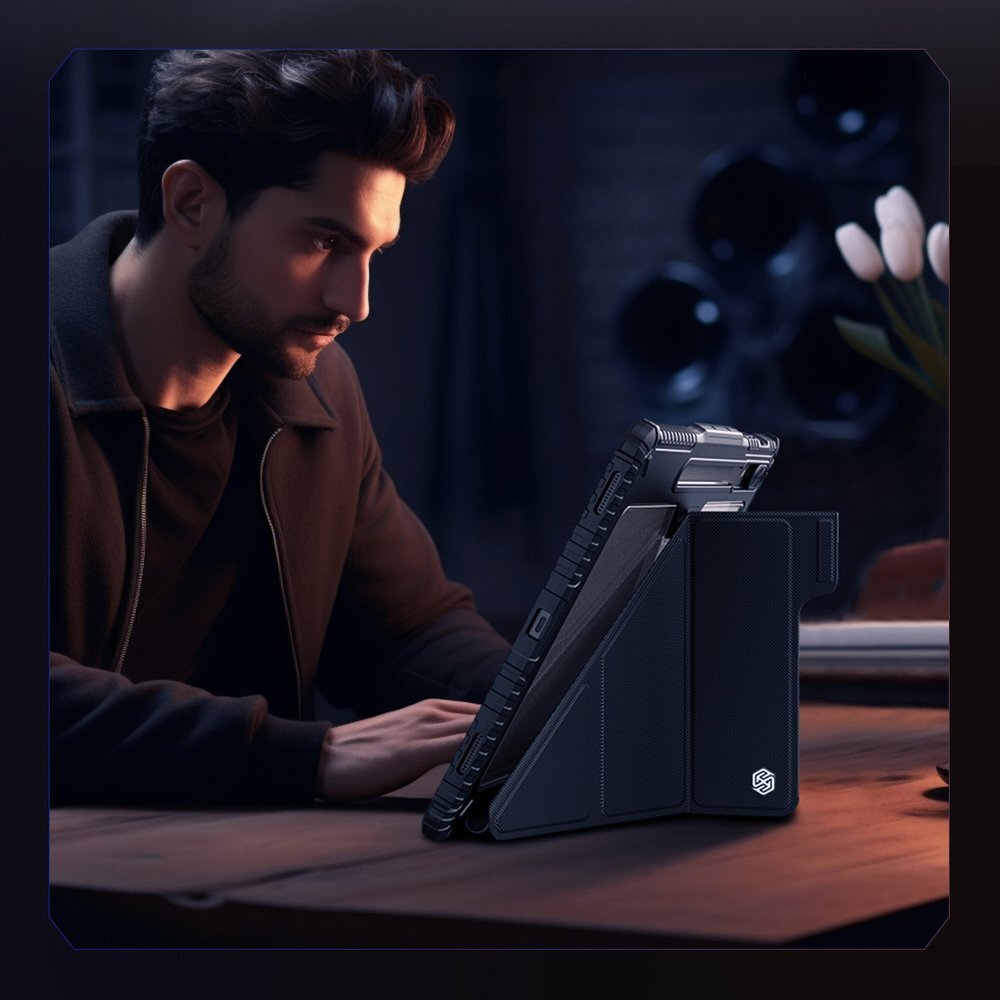 Samsung Galaxy Tab S9+ Nillkin Bumper Leather Case Pro dėklas – juodas 8