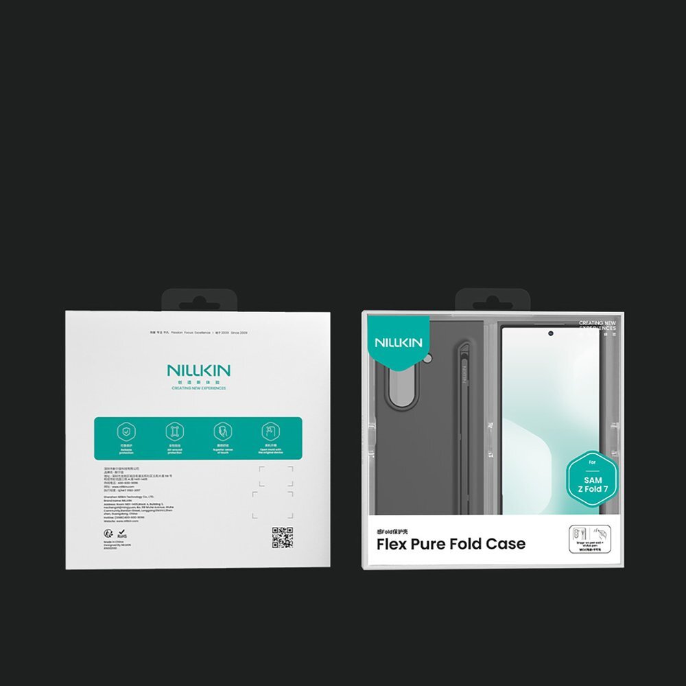Samsung Galaxy Z Fold 7 Nillkin Flex Pure Fold dėklas su S Pen vieta – juodas 12