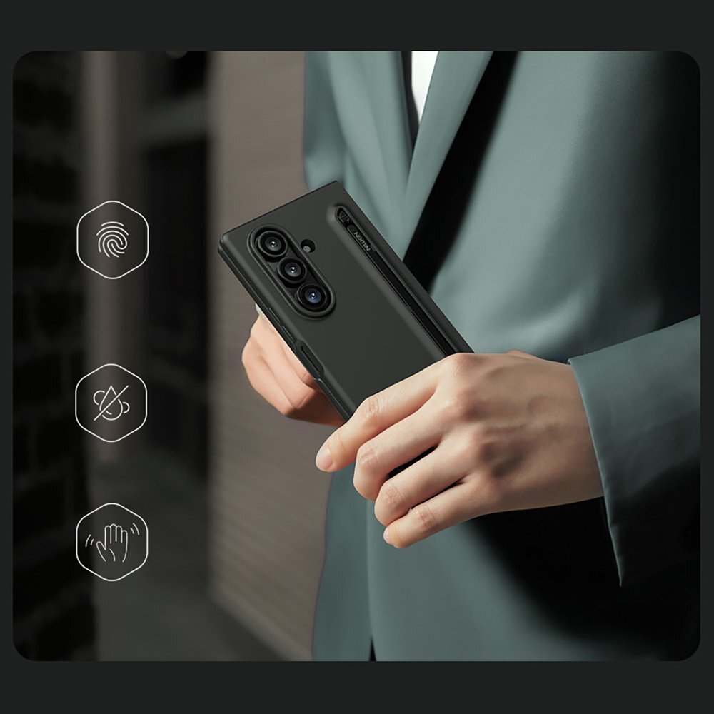 Samsung Galaxy Z Fold 7 Nillkin Flex Pure Fold dėklas su S Pen vieta – juodas 5