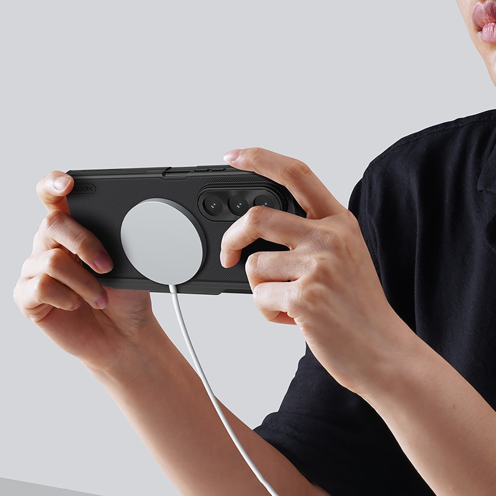 Samsung Galaxy Z Fold 7 Nillkin Super Frosted Shield Fold Magnetic dėklas, suderinamas su MagSafe – juodas 14