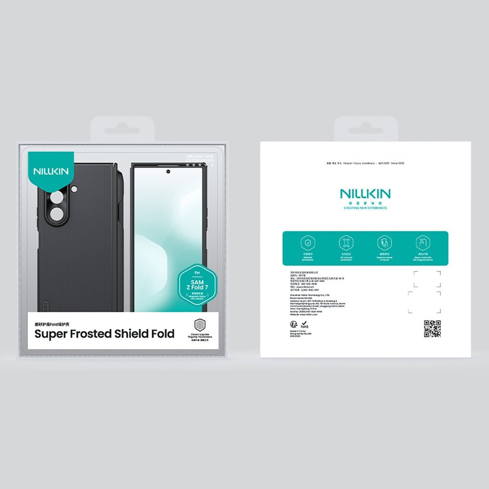 Samsung Galaxy Z Fold 7 Nillkin Super Frosted Shield Fold Magnetic dėklas, suderinamas su MagSafe – juodas 19
