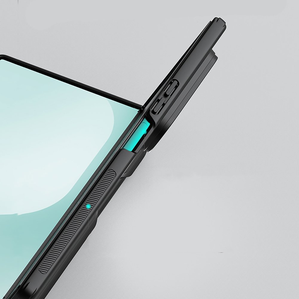 Samsung Galaxy Z Fold 7 Nillkin Super Frosted Shield Fold Magnetic dėklas su S Pen vieta, suderinamas su MagSafe – juodas 14