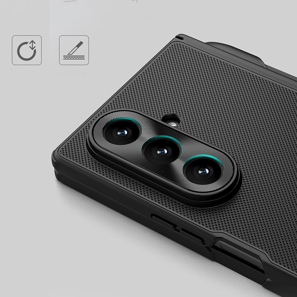 Samsung Galaxy Z Fold 7 Nillkin Super Frosted Shield Fold Magnetic dėklas su S Pen vieta, suderinamas su MagSafe – juodas 15
