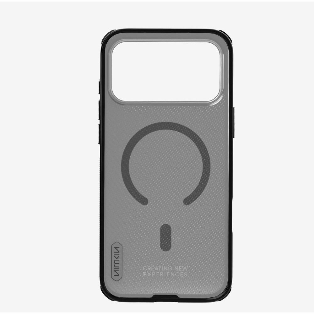 iPhone 17 Pro Max Nillkin Super Frosted Shield Pro Magnetic MagSafe dėklas – permatomas juodas 5