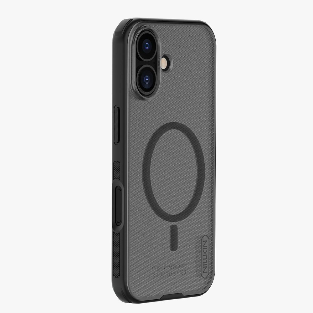 iPhone 17 dėklas Nillkin Super Frosted Shield Pro Magnetic, MagSafe – permatomas juodas 1