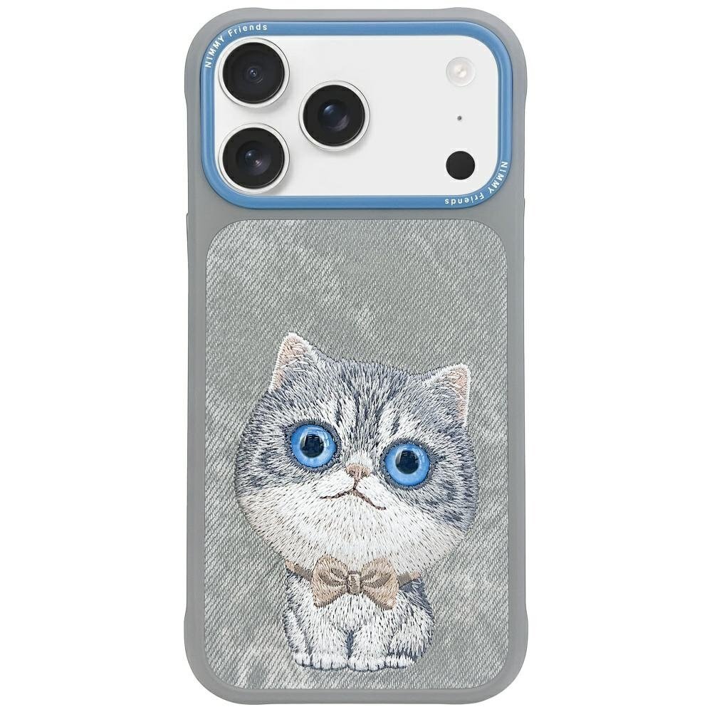 iPhone 17 Nimmy Big Eyed Pet 2.0 Cat dėklas – pilkas