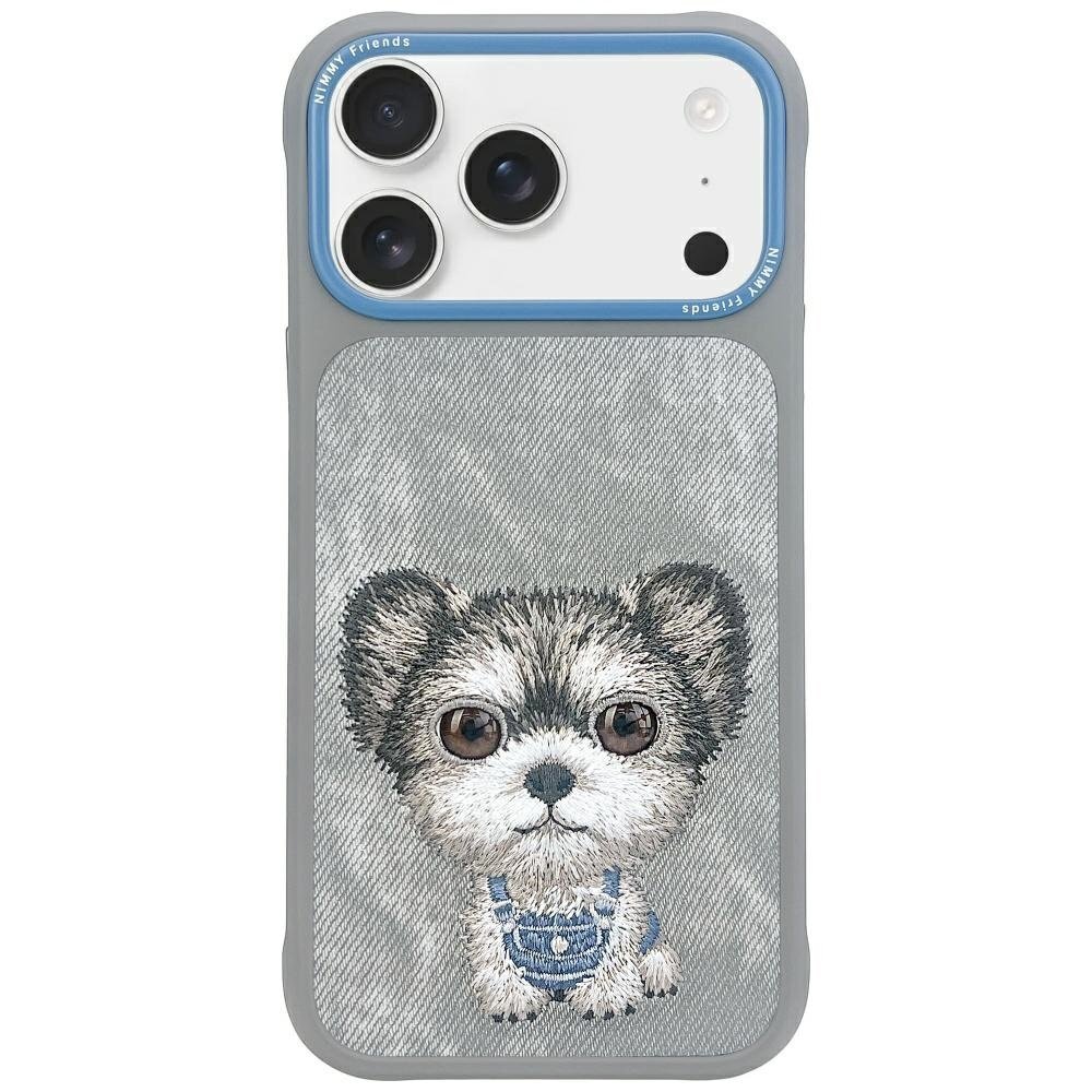 iPhone 17 Pro dėklas Nimmy Big Eyed Pet 2.0 Dog – pilkas iPhone 17 Pro dėklas Nimmy Big Eyed Pet 2.0 Dog – pilkas