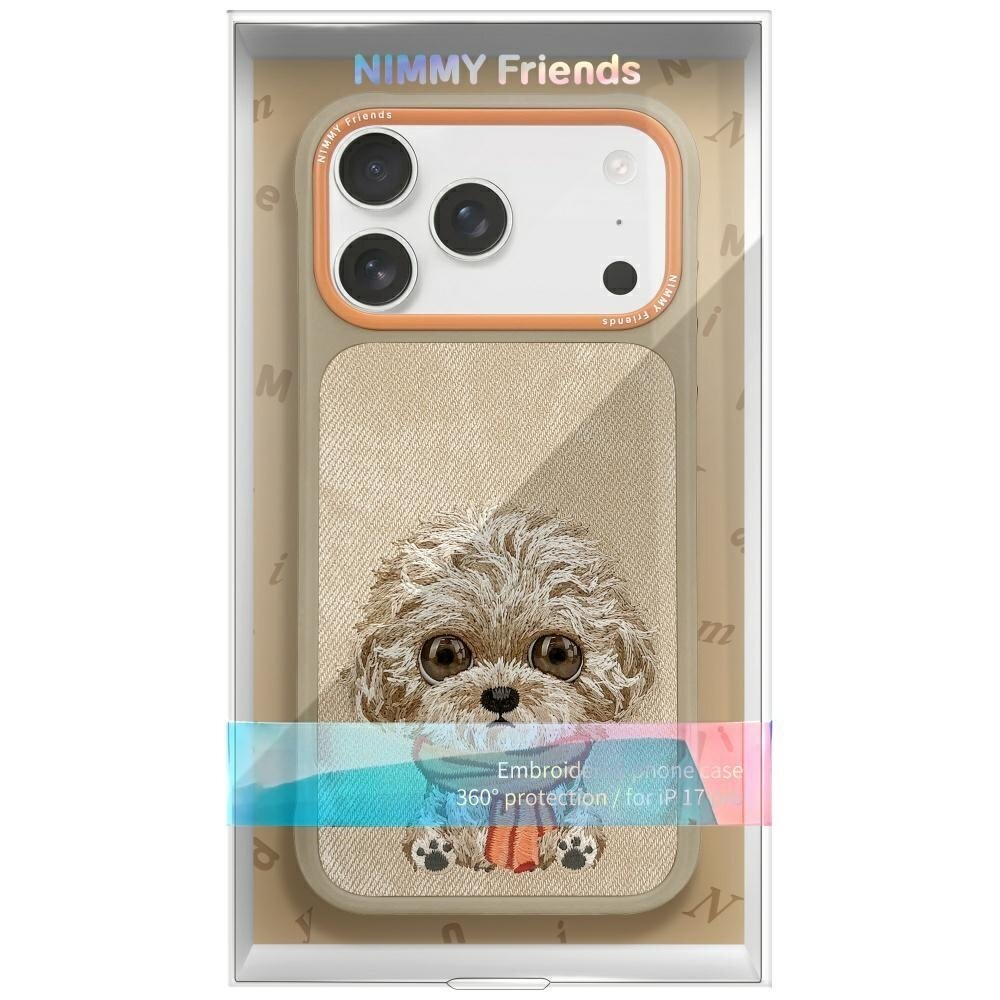 iPhone 17 Pro Max dėklas Nimmy Big Eyed Pet 2.0 Šuo – smėlinis 1