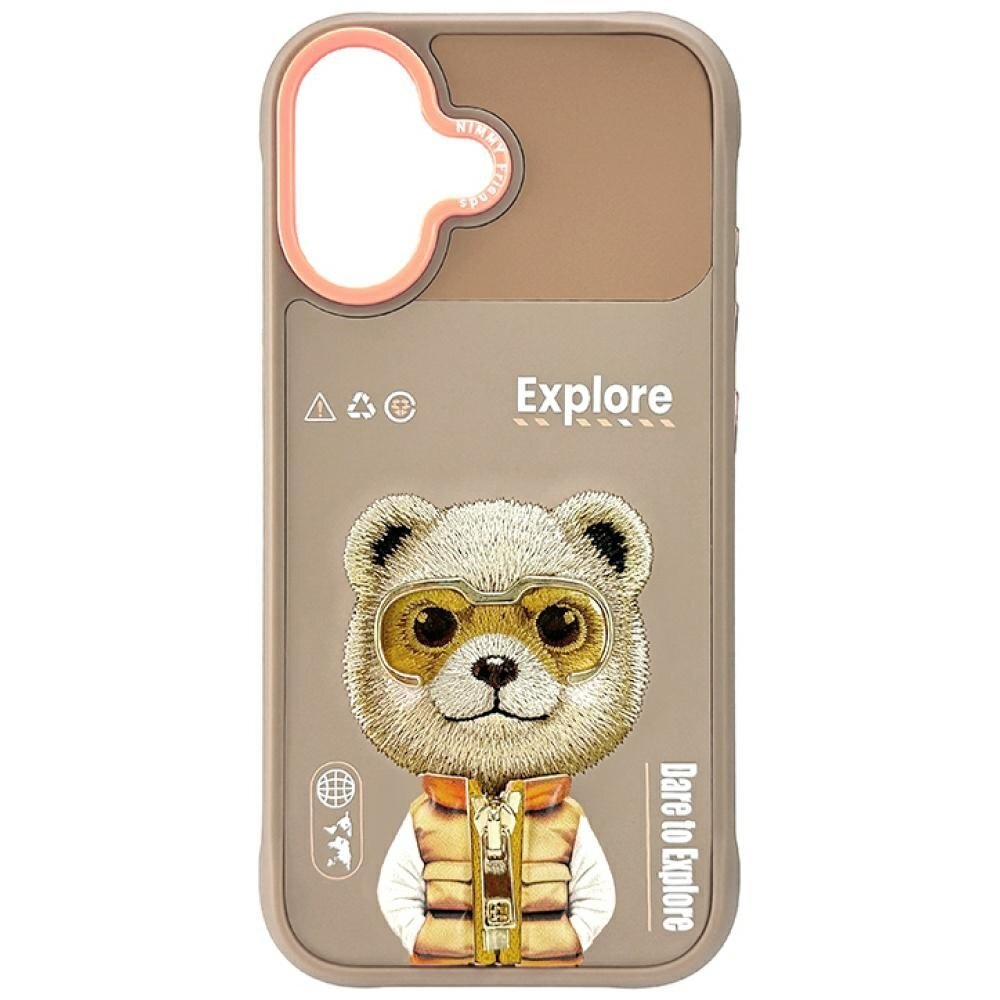 iPhone 17 Nimmy Cool & Cute 2.0 Bear dėklas – smėlinis