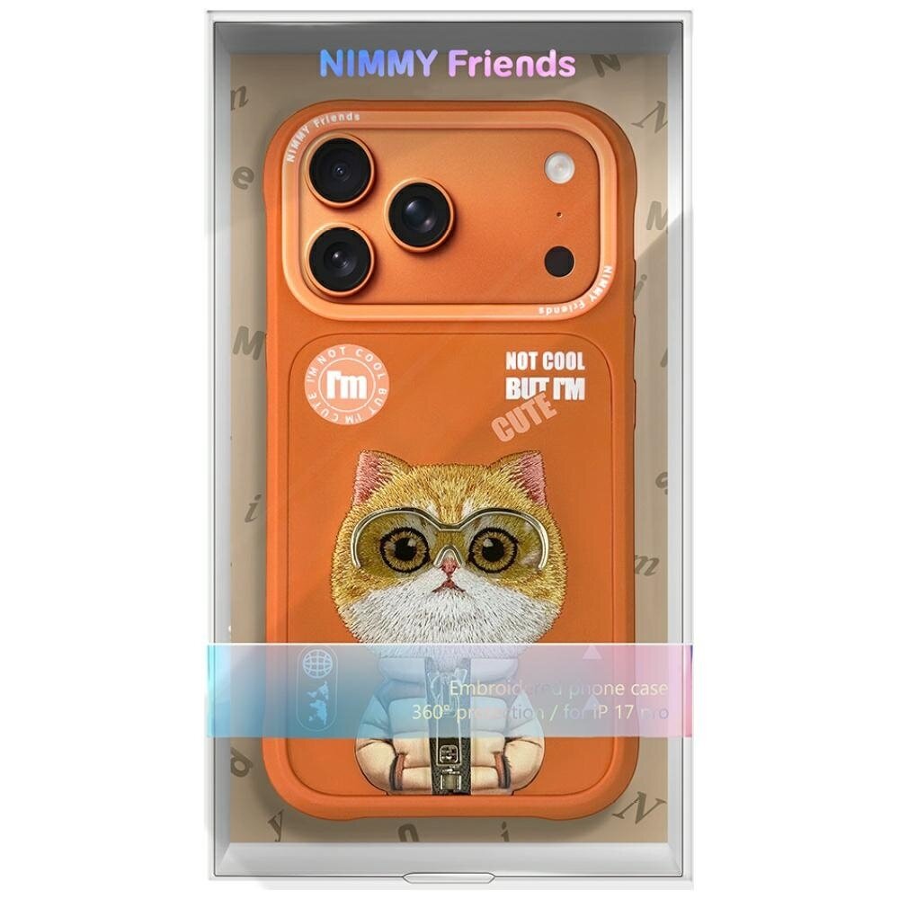 iPhone 17 Pro Max Nimmy Cool & Cute 2.0 Cat dėklas – oranžinis 6