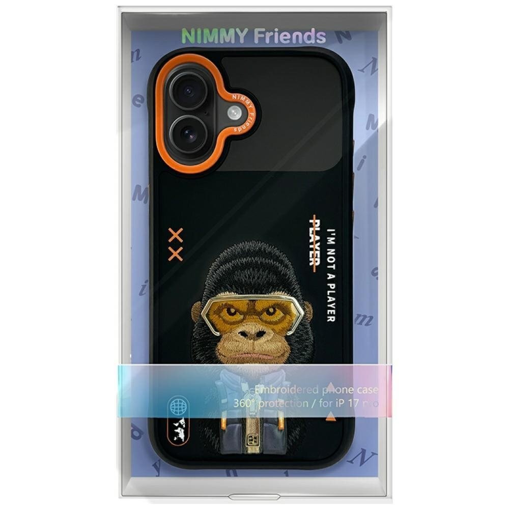 iPhone 17 Nimmy Cool & Cute 2.0 Gorilla dėklas – juodas 6