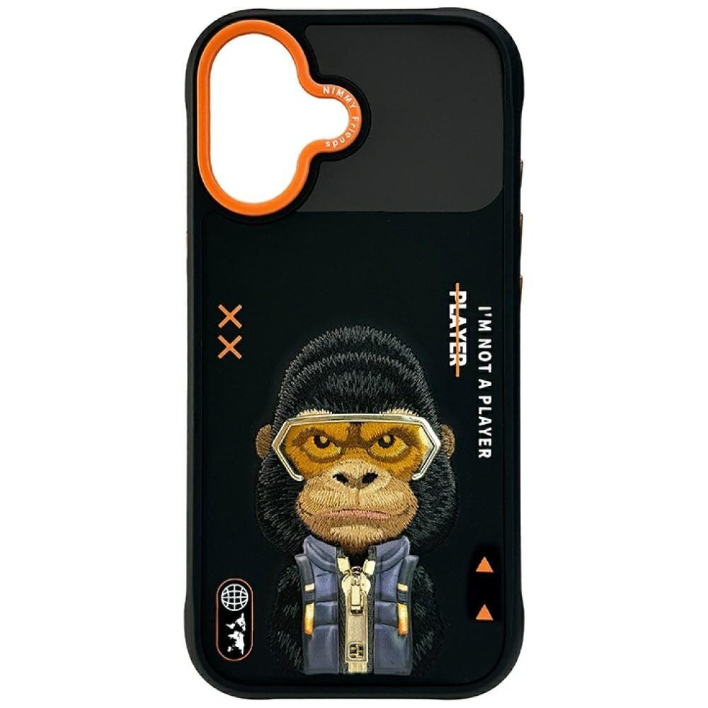 iPhone 17 Nimmy Cool & Cute 2.0 Gorilla dėklas – juodas