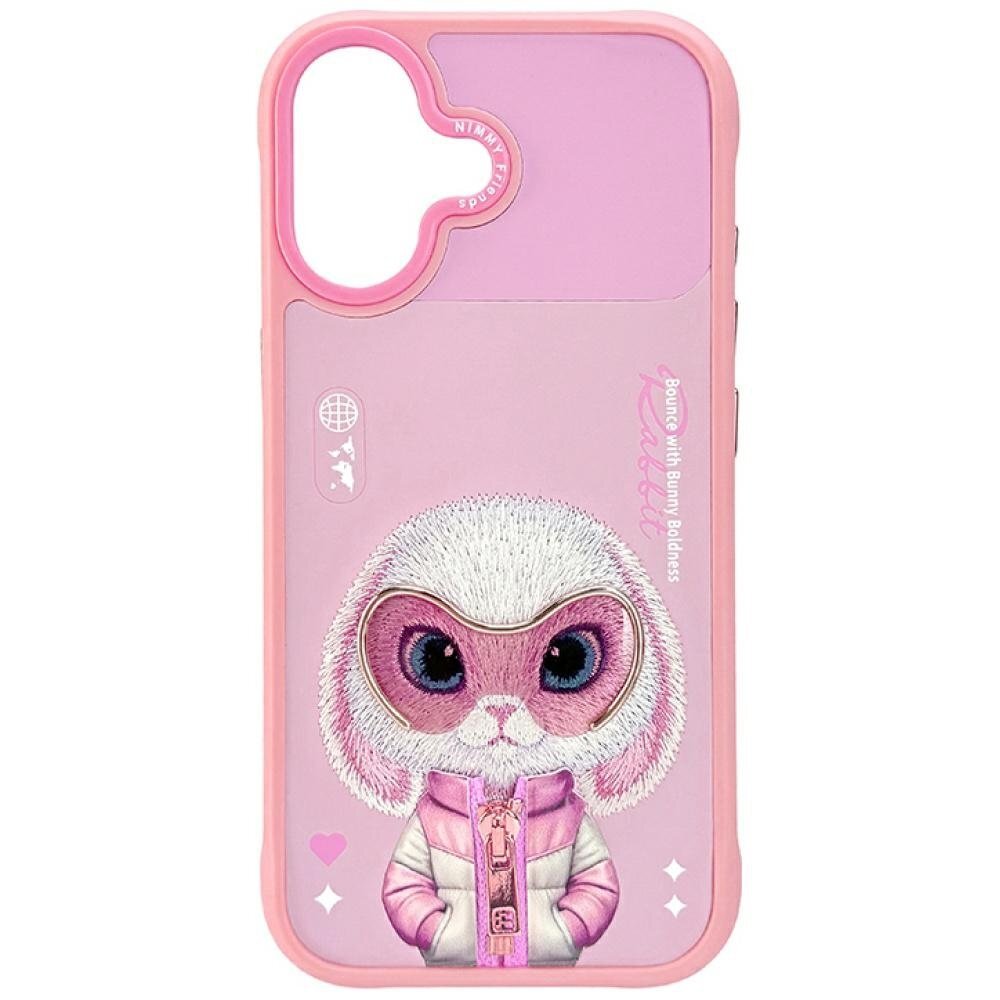 iPhone 17 Nimmy Cool & Cute 2.0 Rabbit dėklas – rožinis