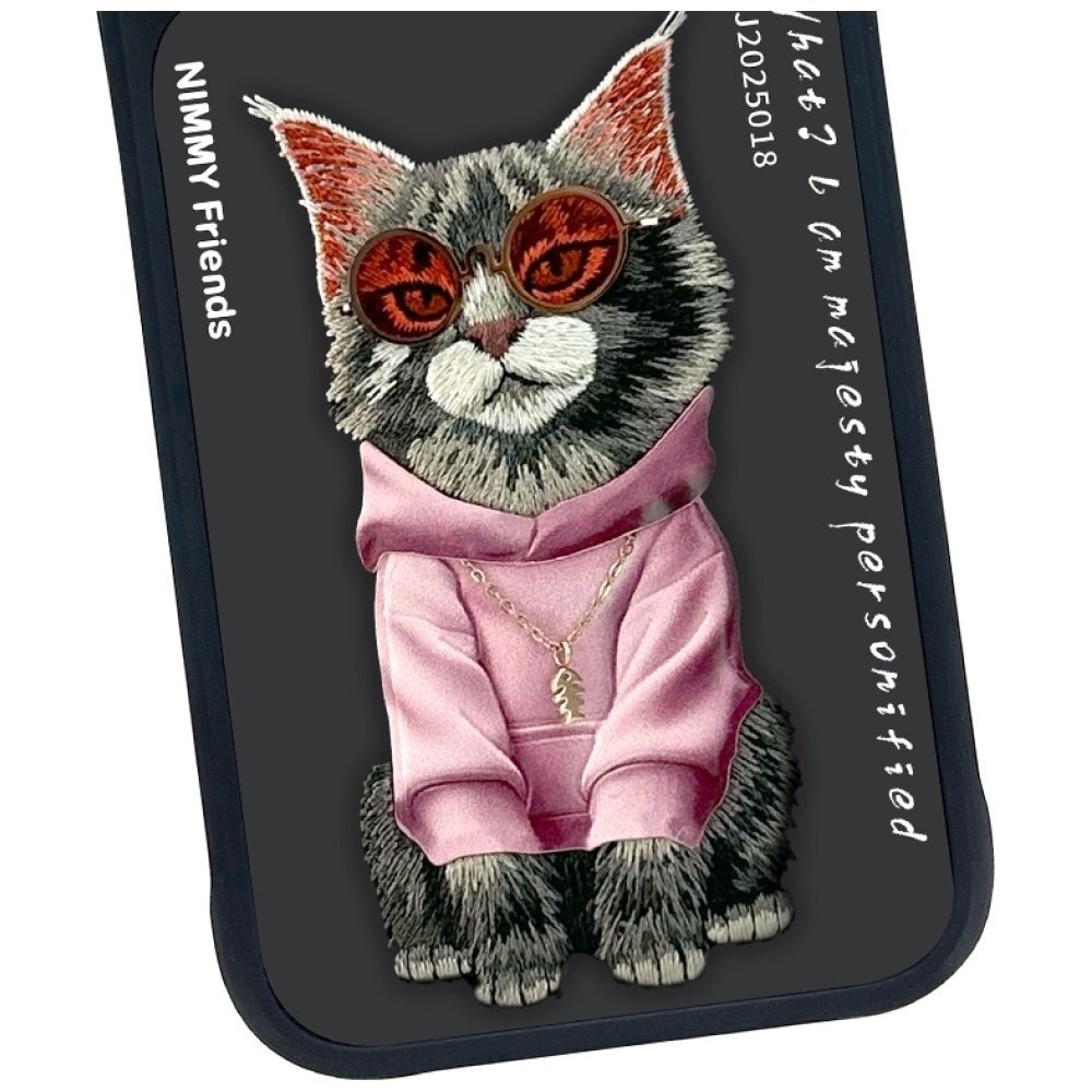 iPhone 17 Pro Nimmy Glasses Cool Cat dėklas – juodas 4 iPhone 17 Pro Nimmy Glasses Cool Cat dėklas – juodas 4