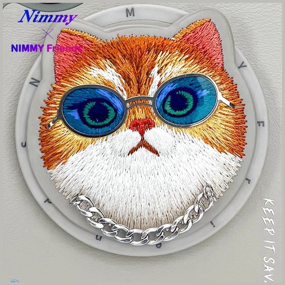 iPhone 16 Nimmy Glasses Cool Cat dėklas su MagSafe – pilkas 7